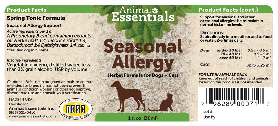Seasonal Allergy Support 1oz - Animal Essentials