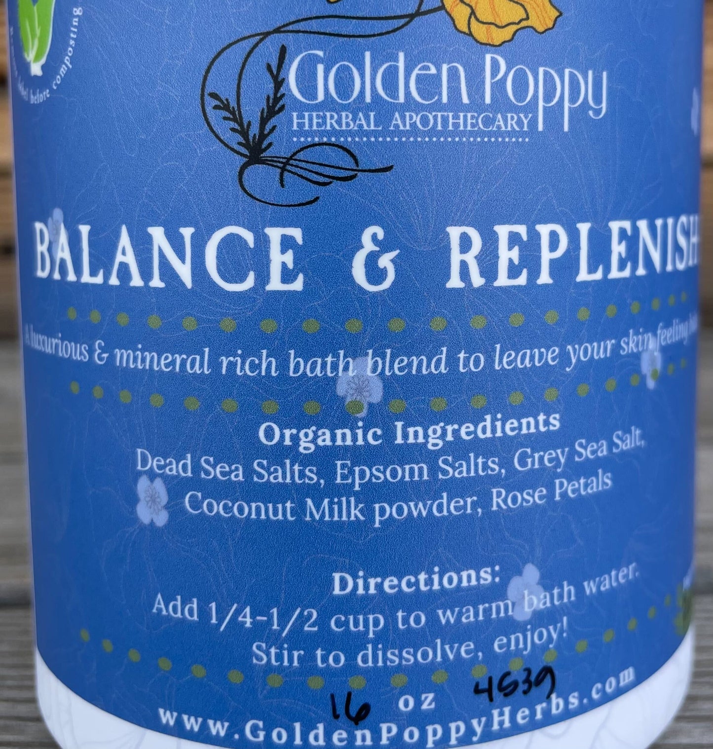 Balance & Replenish Bath Salts, 16oz