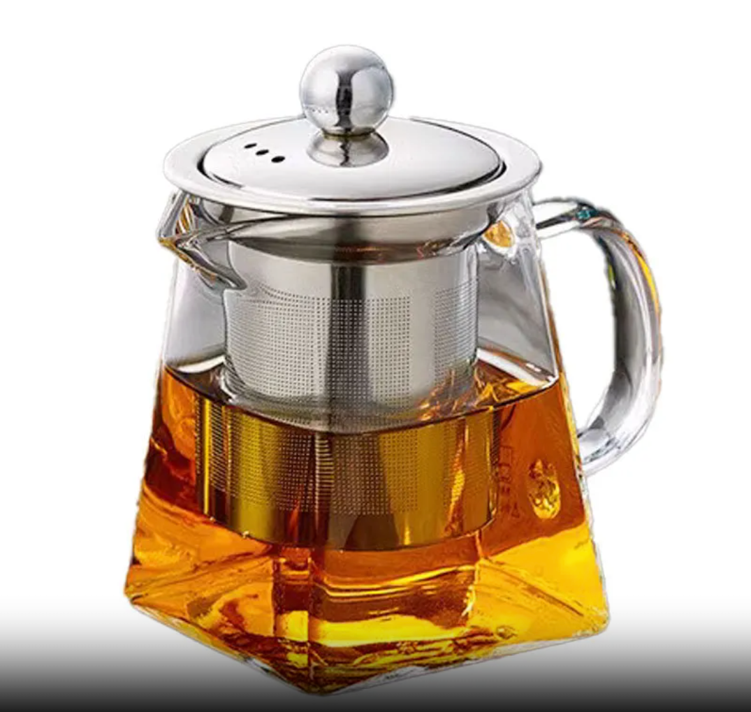 Pyramid Glass Teapot Tea w/Stainless Steel Infuser