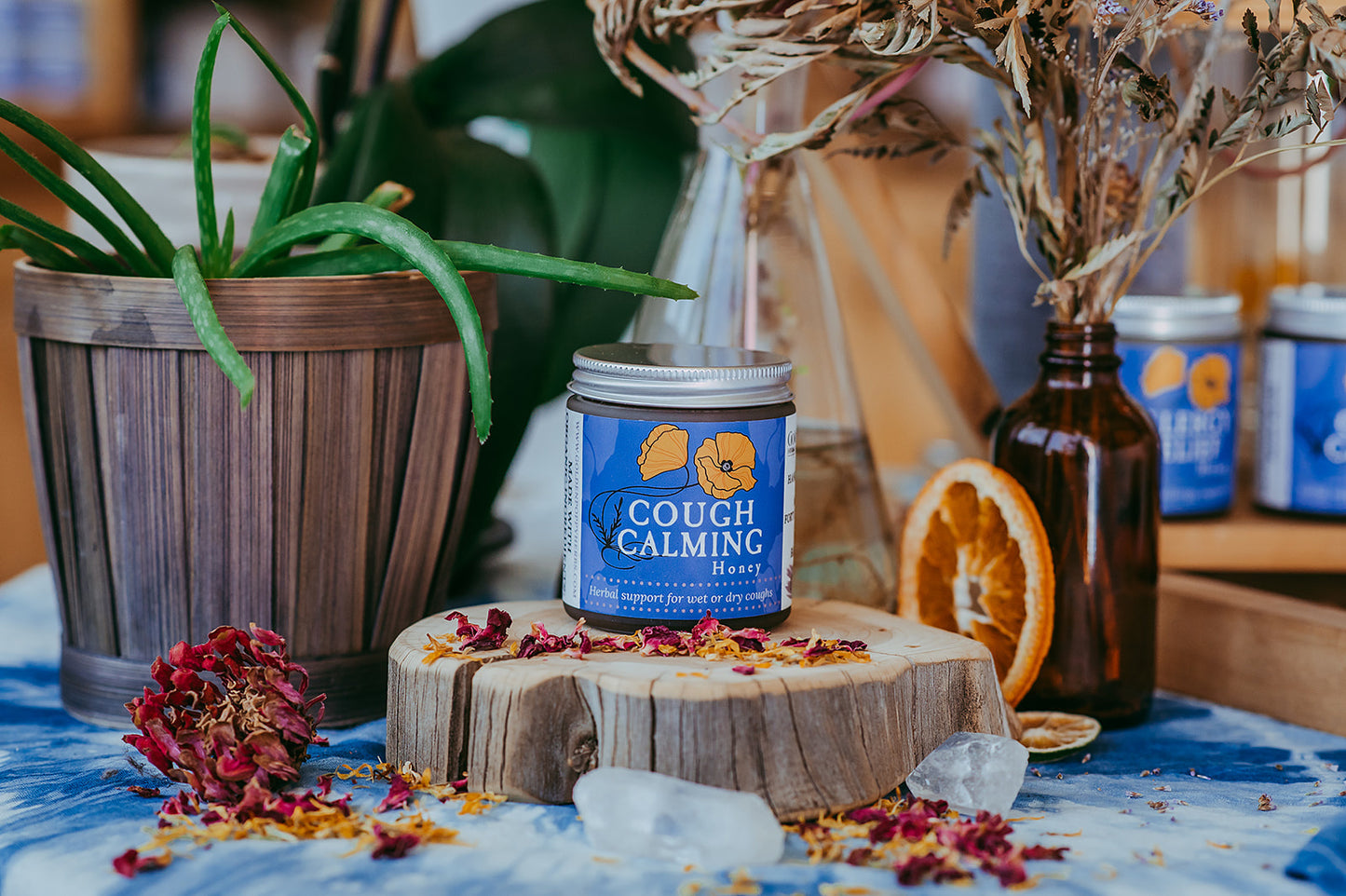 Cough Calming Herbal Infused Honey Jar 4oz