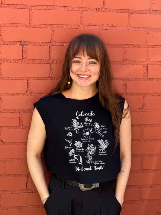 Colorado Medicinal Flowers Cropped Shirt -