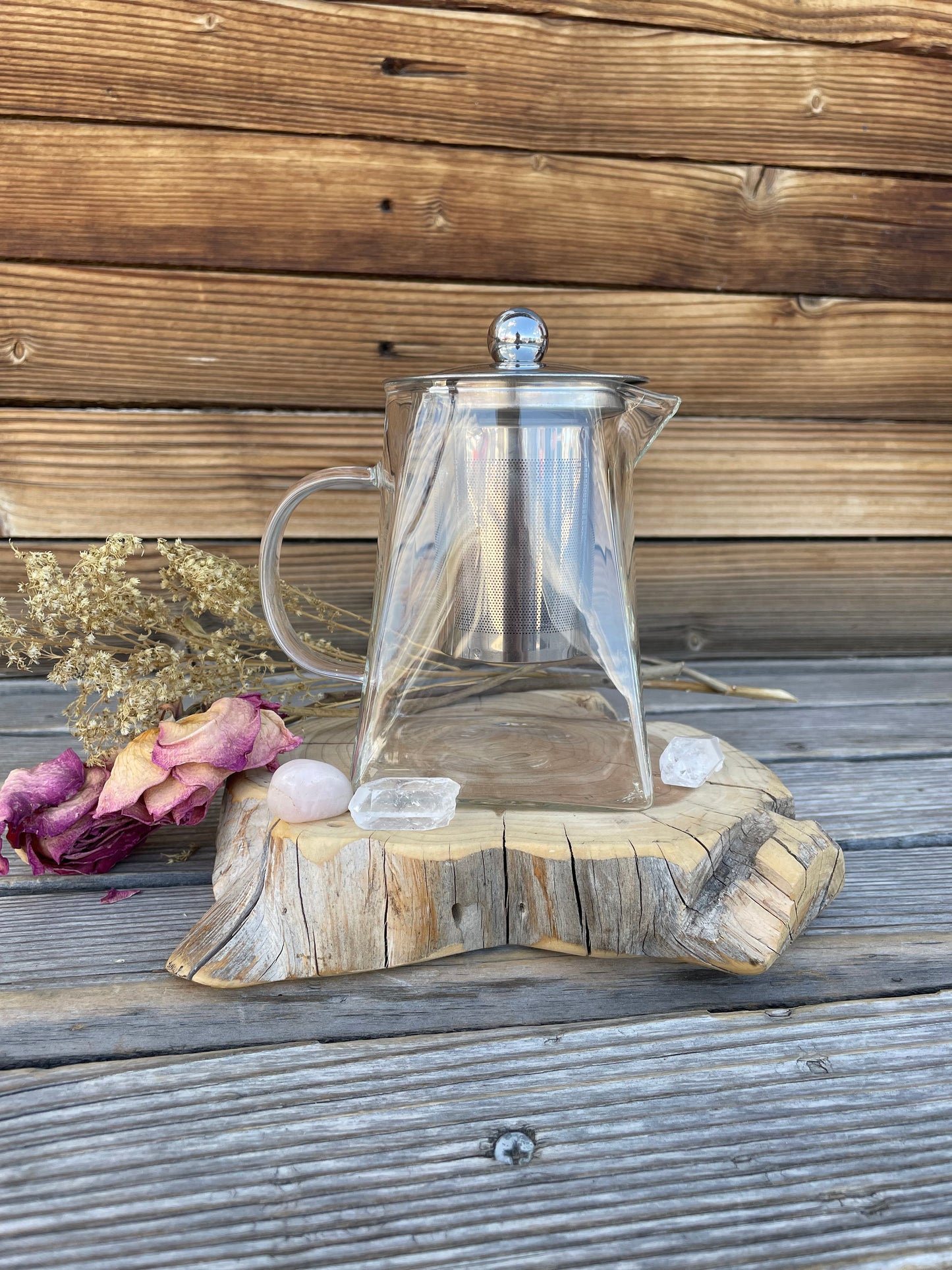 Pyramid Glass Teapot Tea w/Stainless Steel Infuser