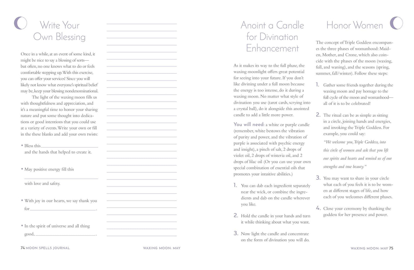 Moon Spells Journal: Guided Rituals, Reflections, & Meditations by Diana Ahlquist
