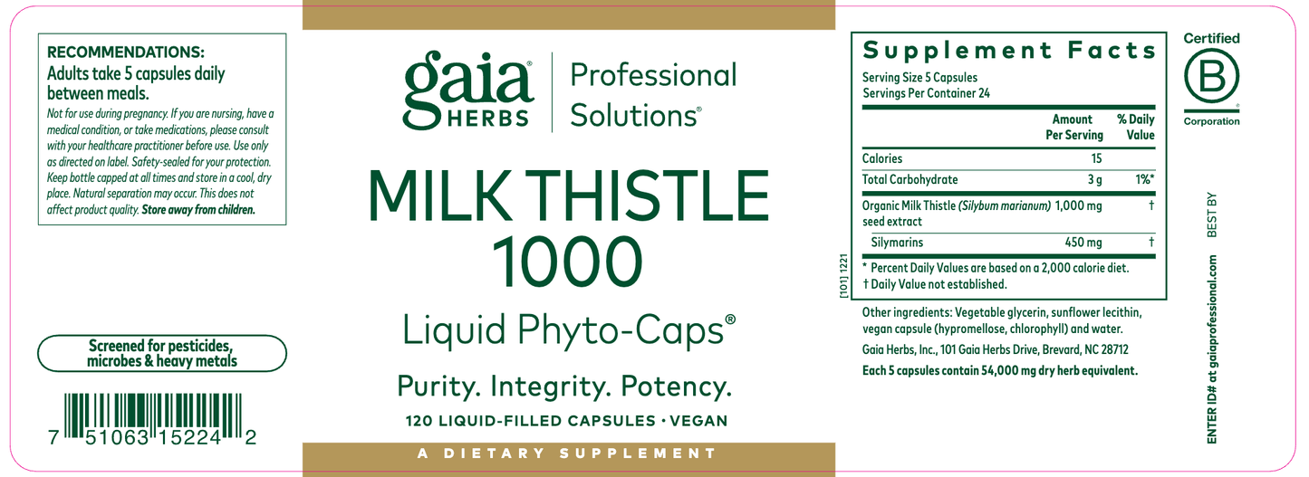 Milk Thistle 1000 - Gaia Herbs 120 ct.