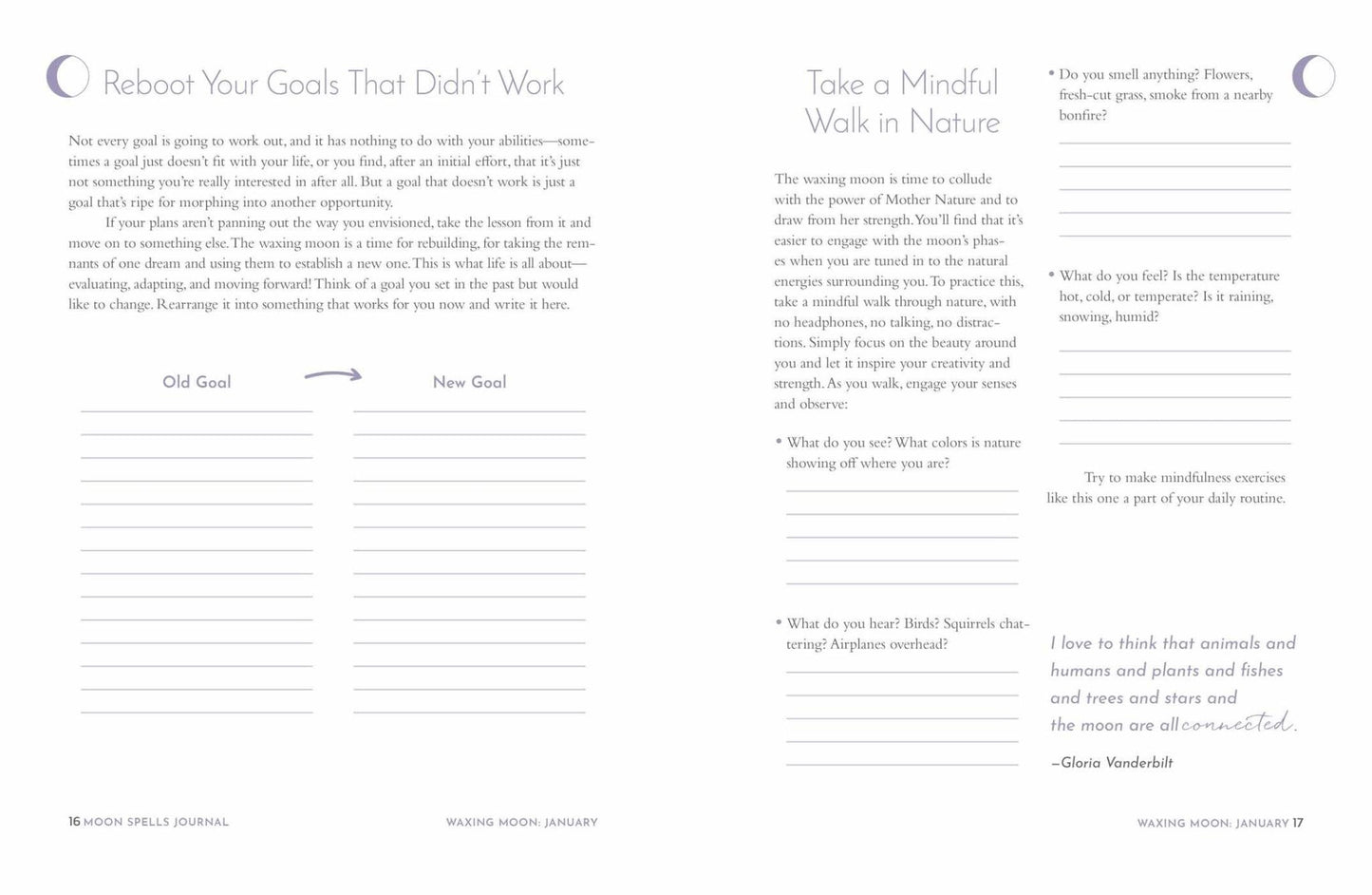 Moon Spells Journal: Guided Rituals, Reflections, & Meditations by Diana Ahlquist