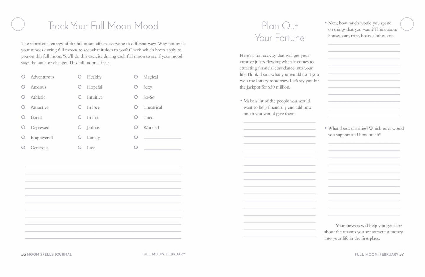 Moon Spells Journal: Guided Rituals, Reflections, & Meditations by Diana Ahlquist