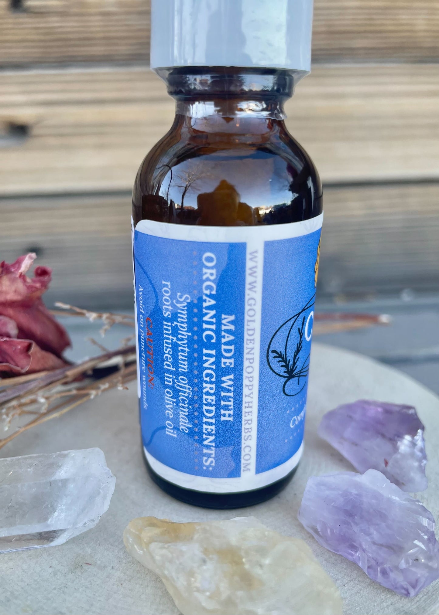 Comfrey Root Infused Olive Oil, Organic, 1oz bottle