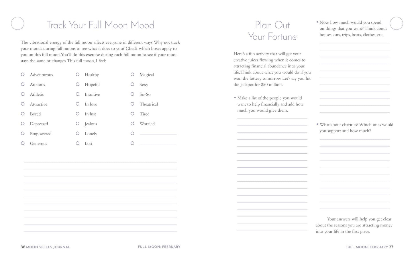 Moon Spells Journal: Guided Rituals, Reflections, & Meditations by Diana Ahlquist
