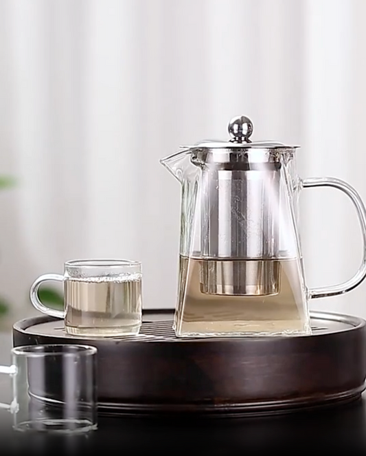 Pyramid Glass Teapot Tea w/Stainless Steel Infuser