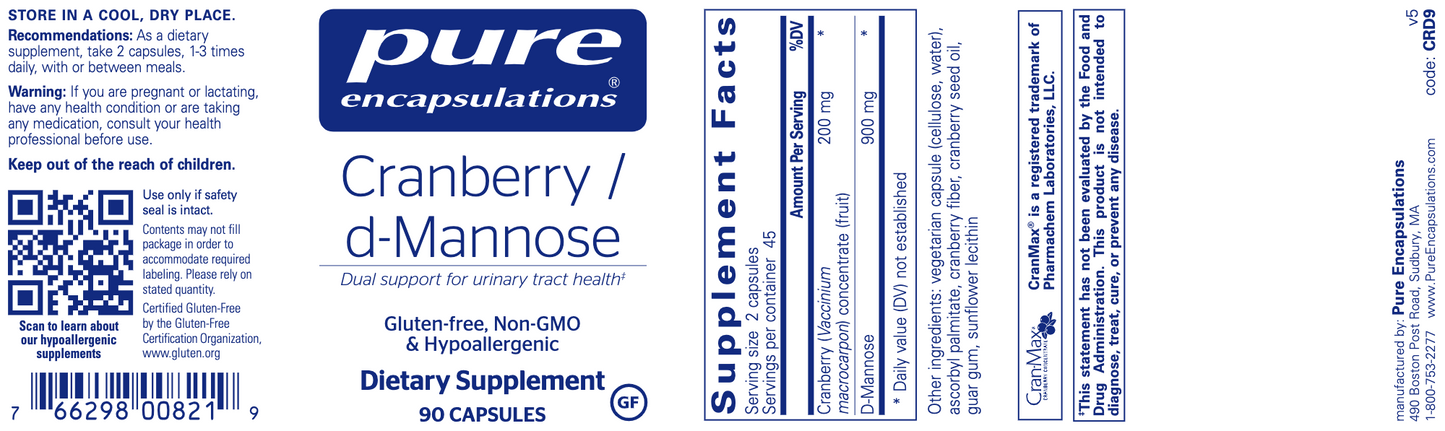 Cranberry/d-Mannose 90 vcaps - Pure Encapsulations