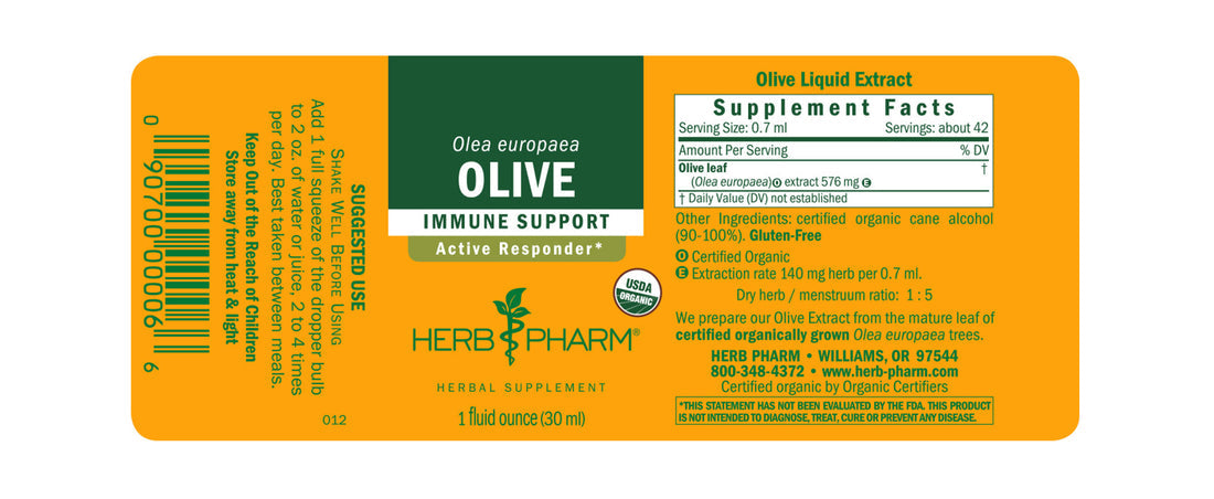 Olive Leaf, Liquid Extract (1 oz) - Herb Pharm