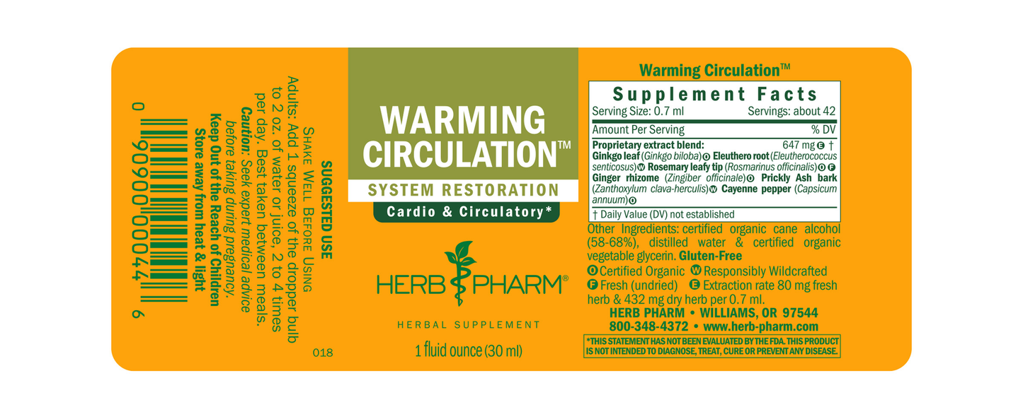 Warming Circulation (1 oz) - Herb Pharm
