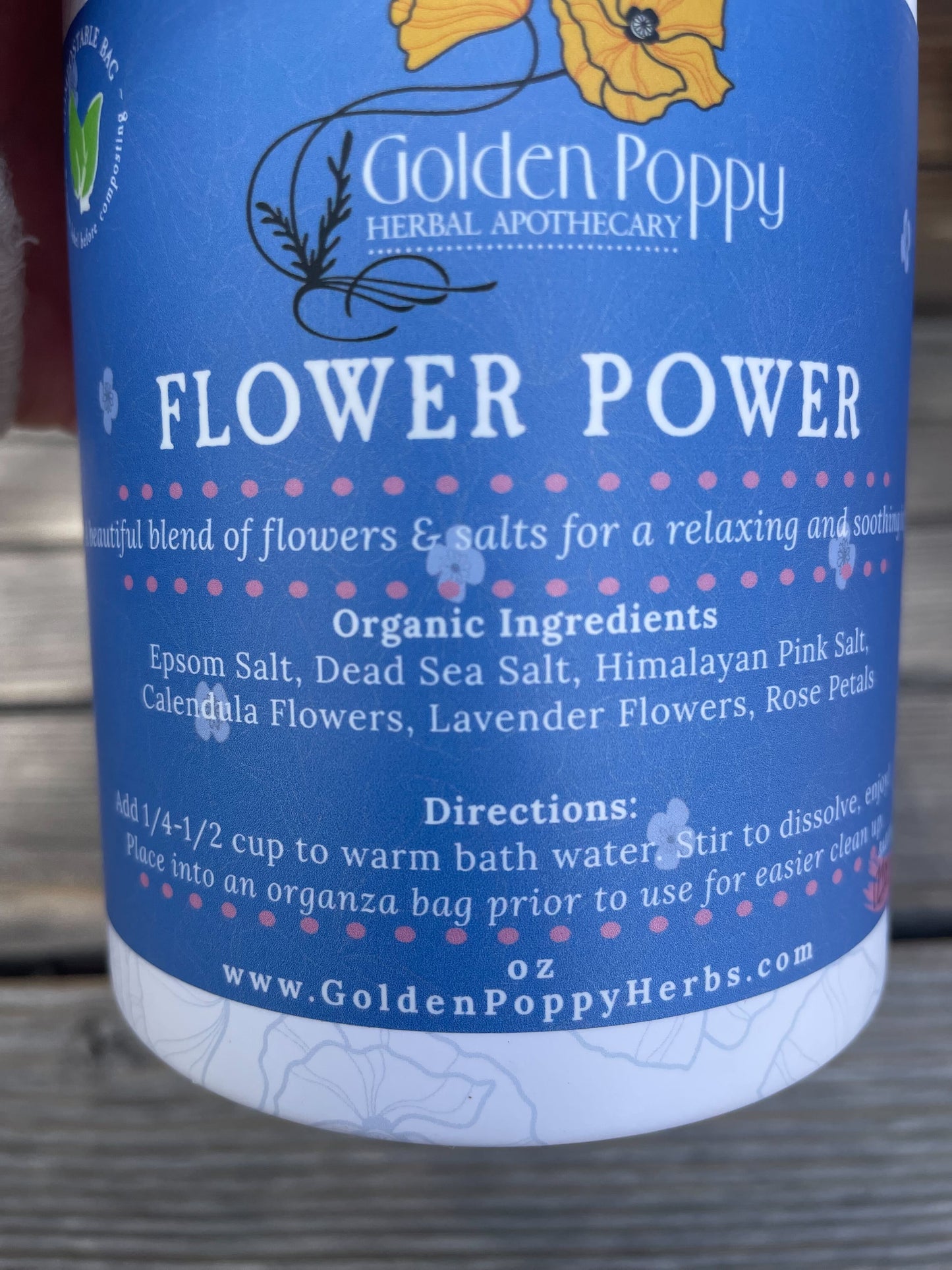 Flower Power Bath Salts, 14 oz