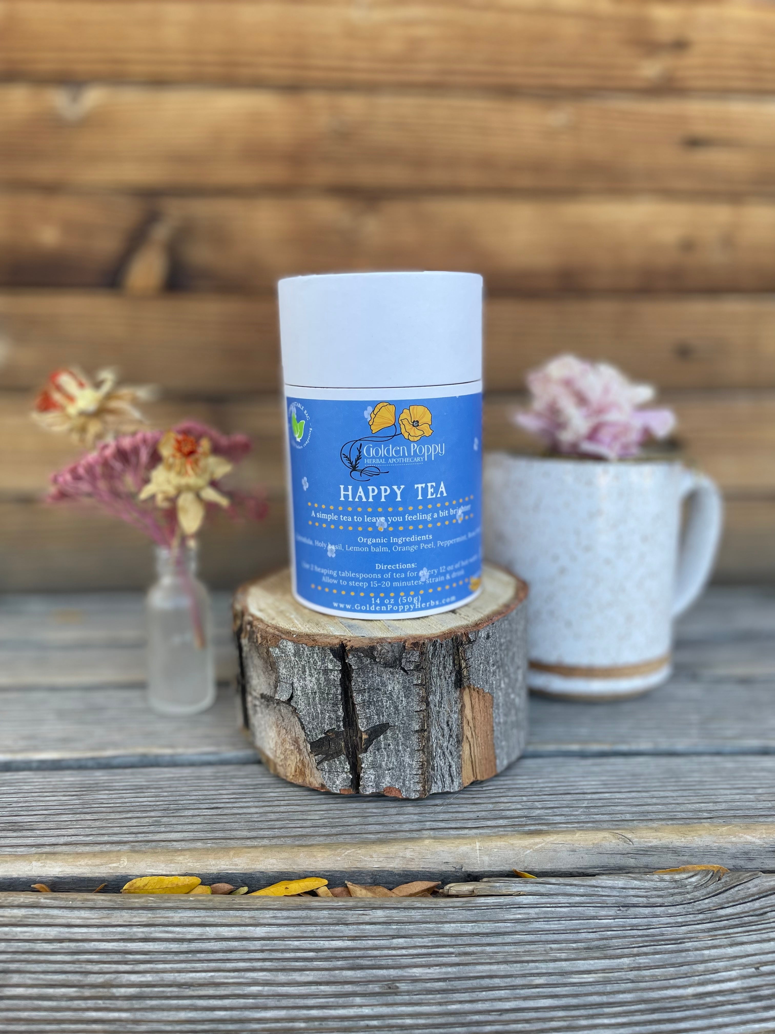 Happy Tea Making Happy Tea, 20 oz Tube (63g) – Golden Poppy Herbal Apothecary