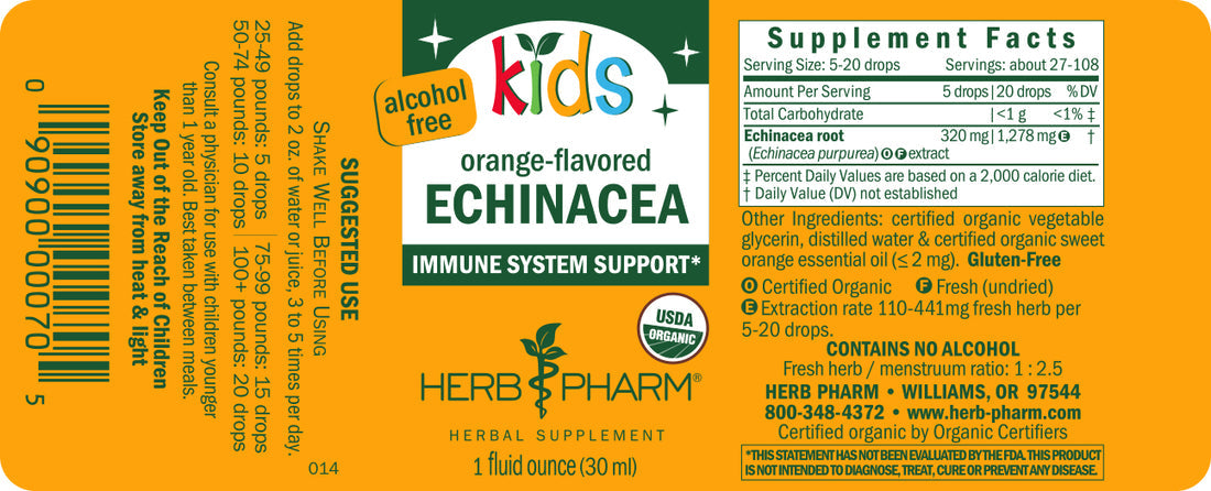 Kids Echinacea, Alcohol-Free Liquid Extract (1 oz) - Herb Pharm