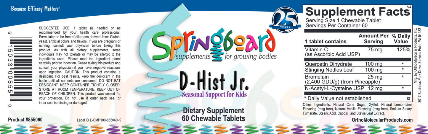 D-Hist Jr. (Chewables - 60 tabs) - Ortho Molecular