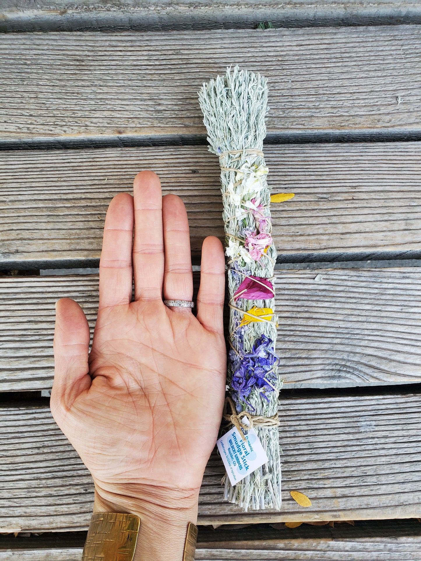 Floral Smudge Stick, organic, Wildcat LARGE