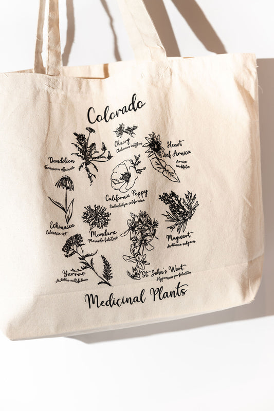 Golden Poppy Canvas Tote Bag - Medicinal Flowers