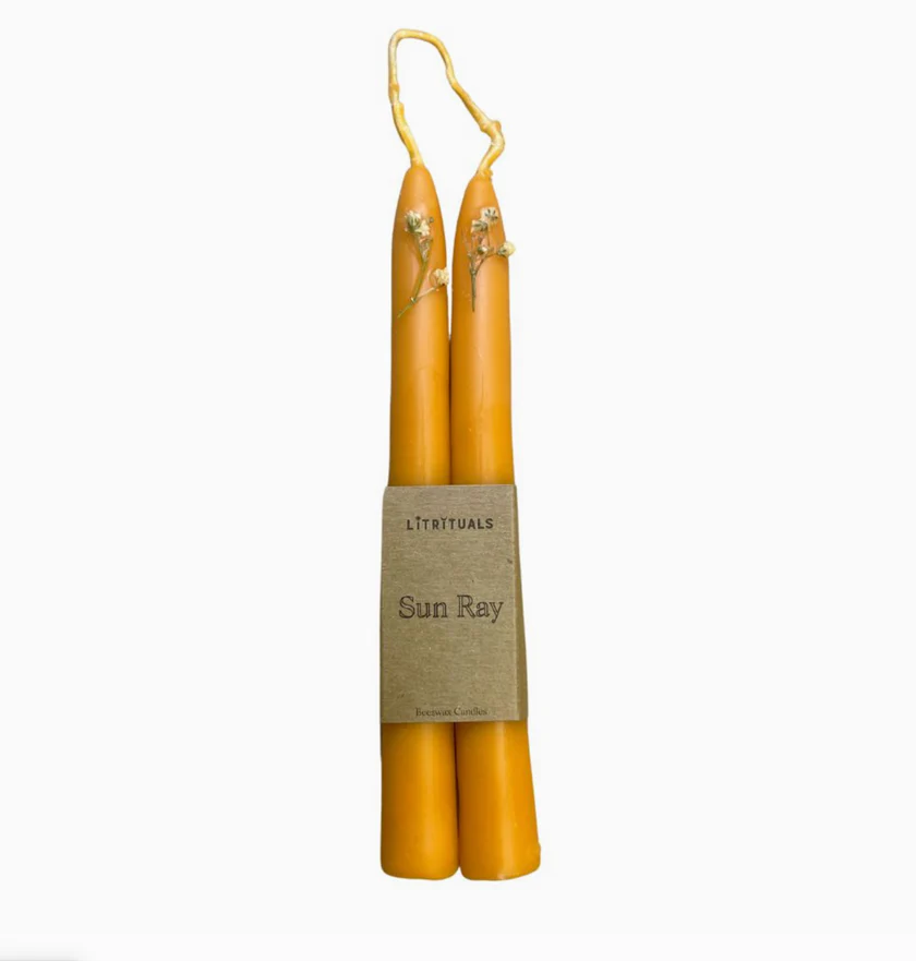 Lit Rituals Beeswax Taper Candles -