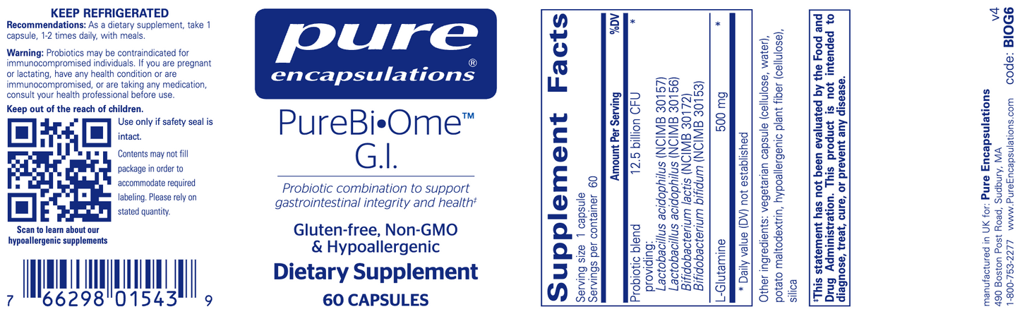 PureBi-Ome G.I. 60ct. Pure Encapsulations