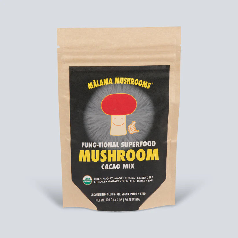 8 Mushroom Superfood Mix Cacao Mix- Malama Mushrooms 3.5 oz bag