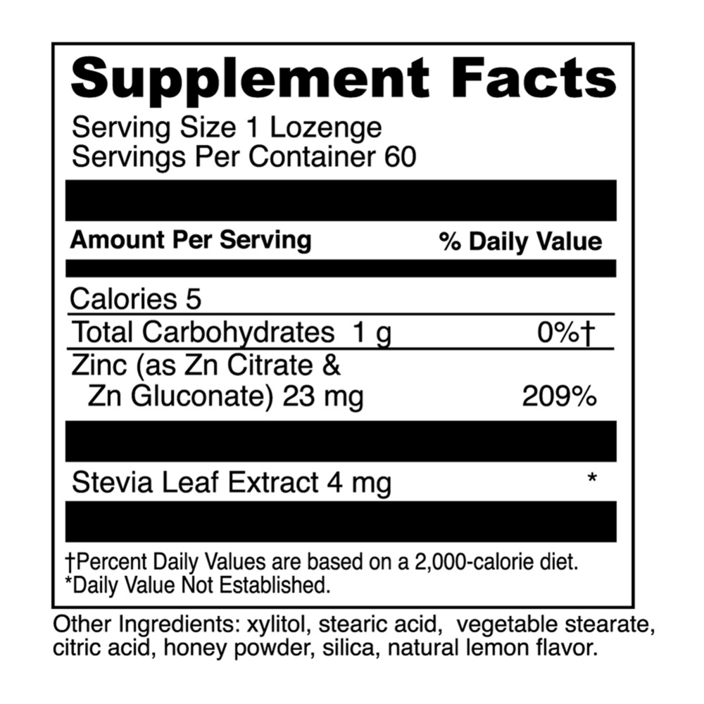 Zinc Lozenge 60 ct- DaVinci