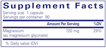 Magnesium Glycinate 120mg - Pure Encapsulation 90 caps